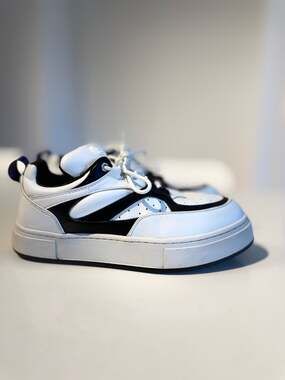 Eytys Fugu Leather White and Black Sneakers